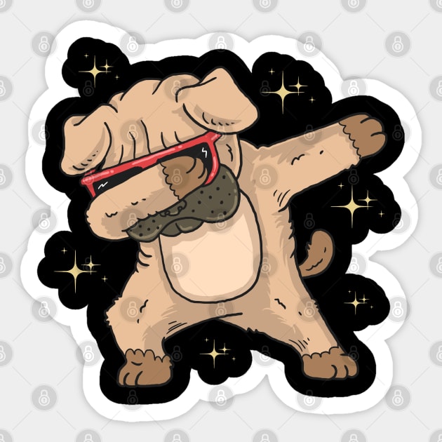 pug dog dabbing Sticker by sharukhdesign